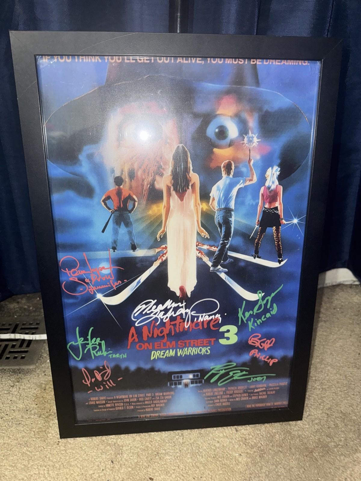 Nightmare on elm street 3 signed by all the Dream Warriors 11x17 Framed  