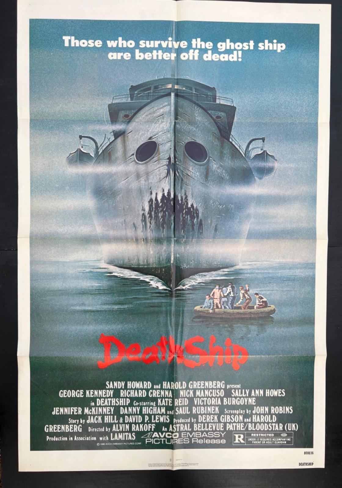 DEATH SHIP (1980). ORIGINAL MOVIE POSTER. ALVIN RAKOFF. DEATHSHIP.