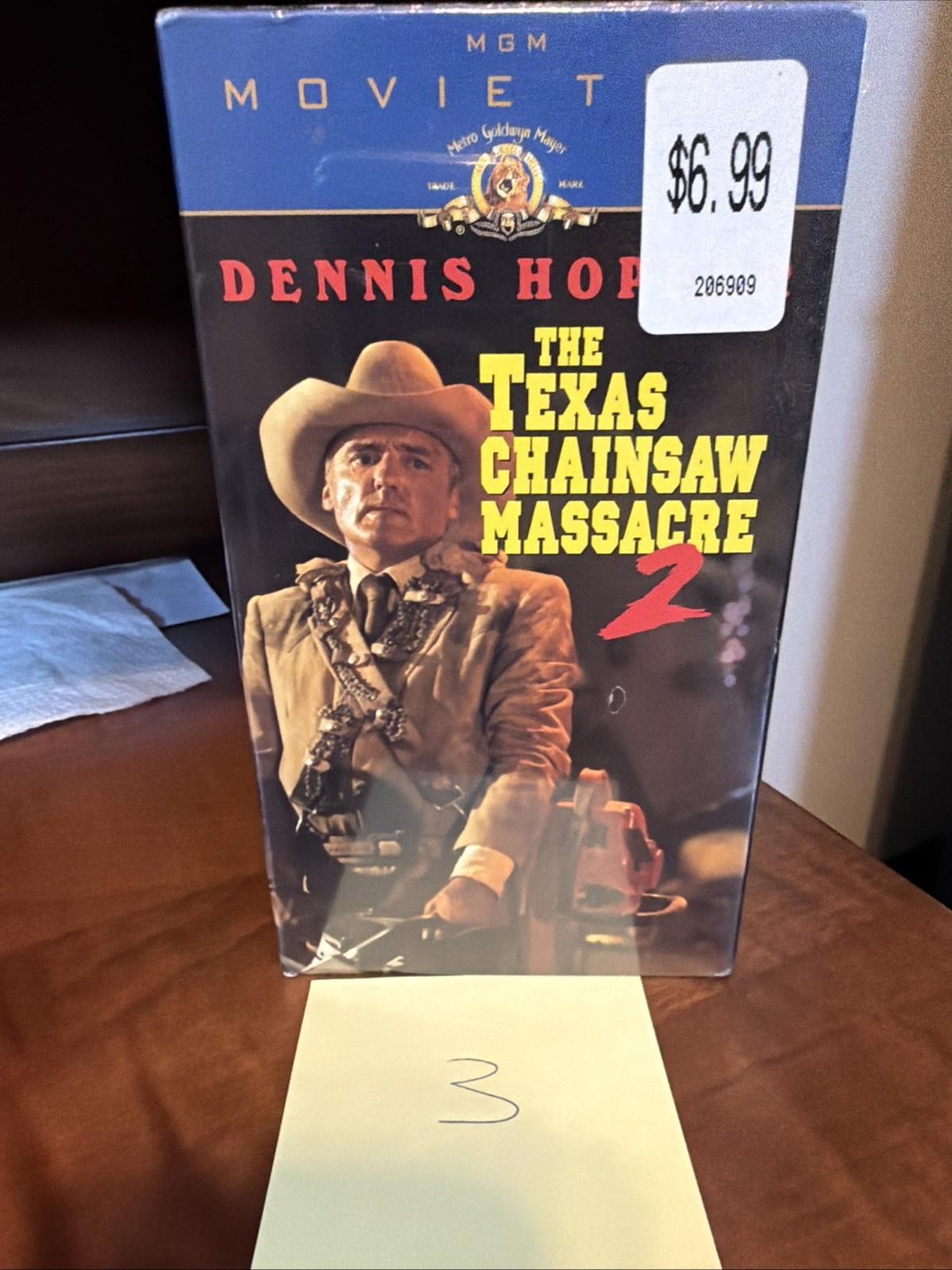 Texas Chainsaw Massacre 2 VHS MGM Dennis Hopper Horror Slipcover Rare Sealed New