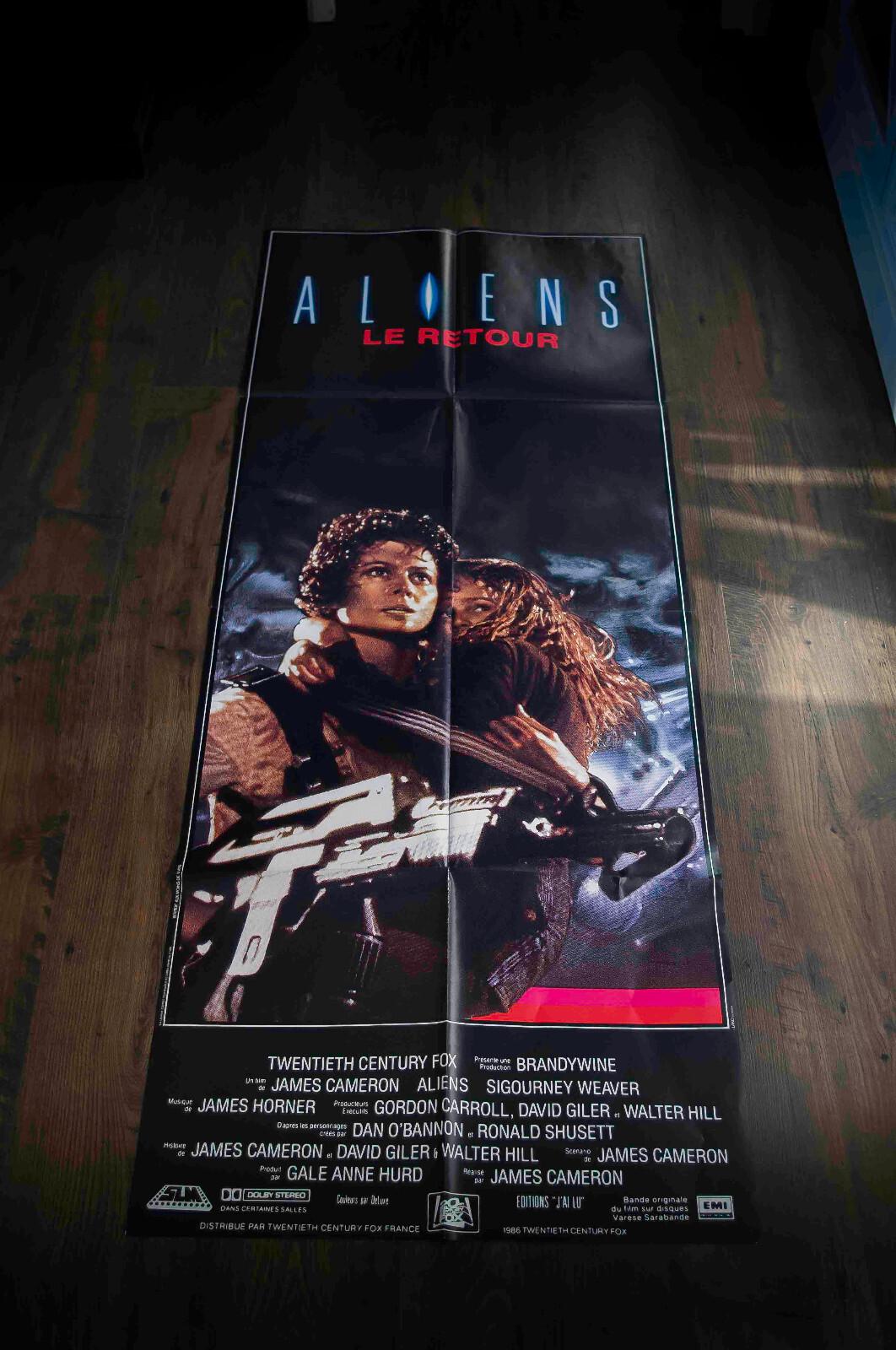 ALIENS 🎬 James Cameron Rare French Door Vintage Movie Poster Original  1986