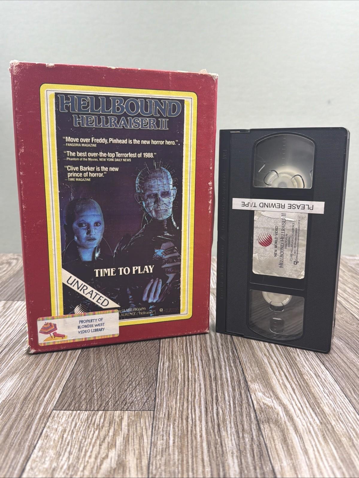 Hellbound: Hellraiser II - Time To Play VHS. 1988 UNRATED HORROR Big Box Rental