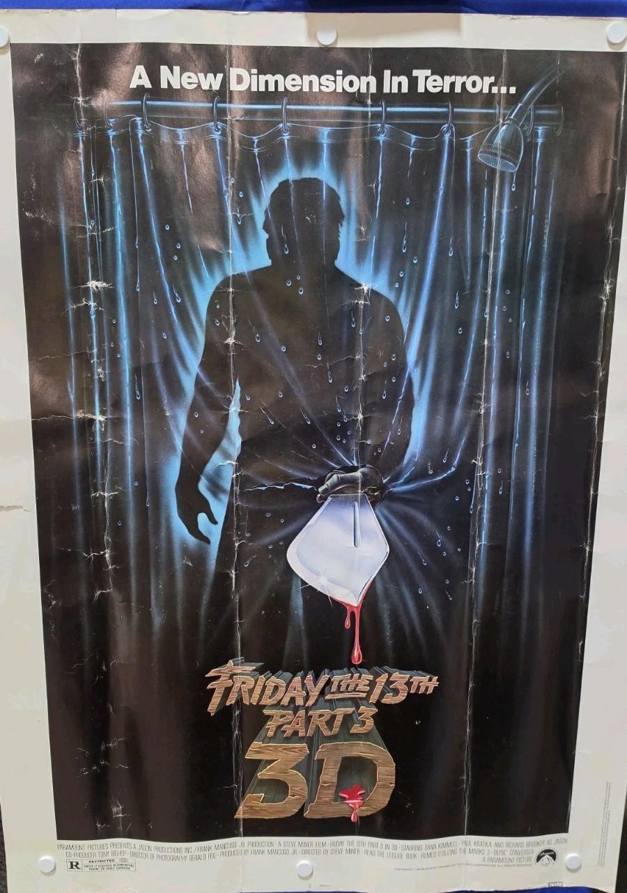 Friday the 13th Part 3 in 3D (1982) – Vintage Original Theatrical Movie Poster –