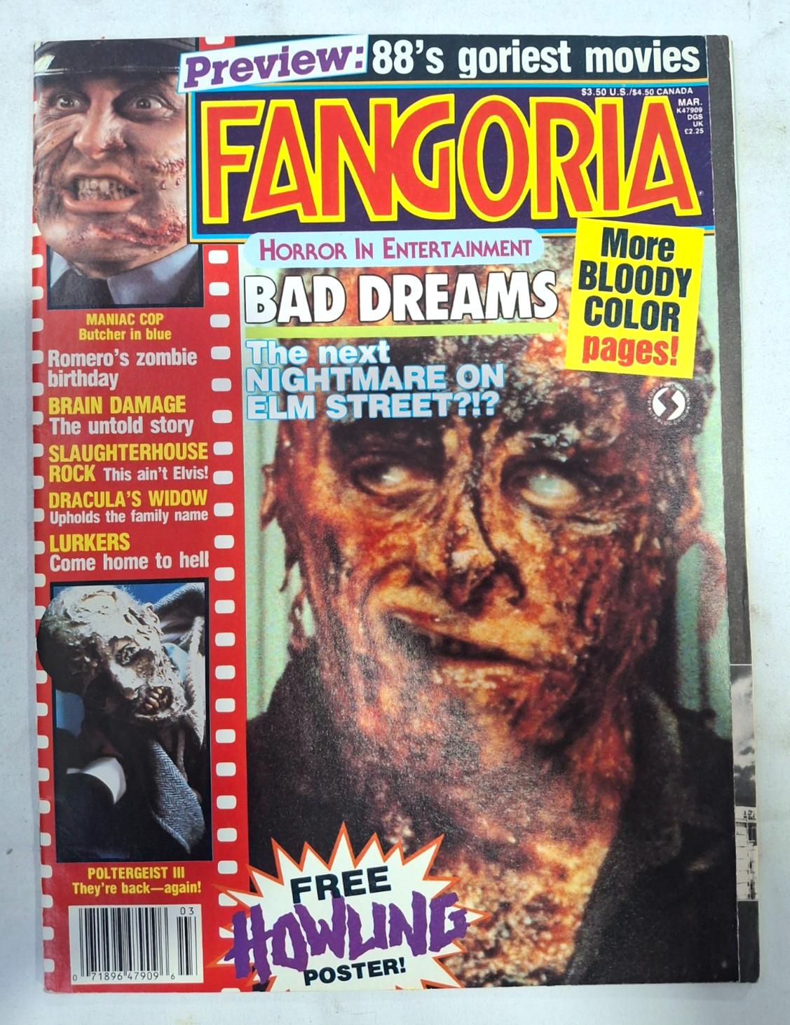 Vintage Fangoria 88's Goriest Movies Bad Dreams Next Nightmare on Elm Street #72