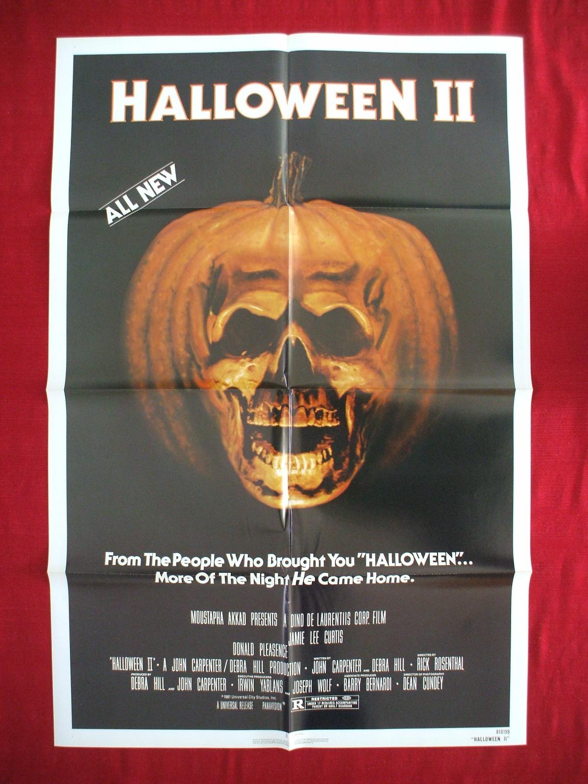 HALLOWEEN II 2 *1981 ORIGINAL MOVIE POSTER 1SH NSS ISSUE PUMPKIN SKULL MASK NM-M