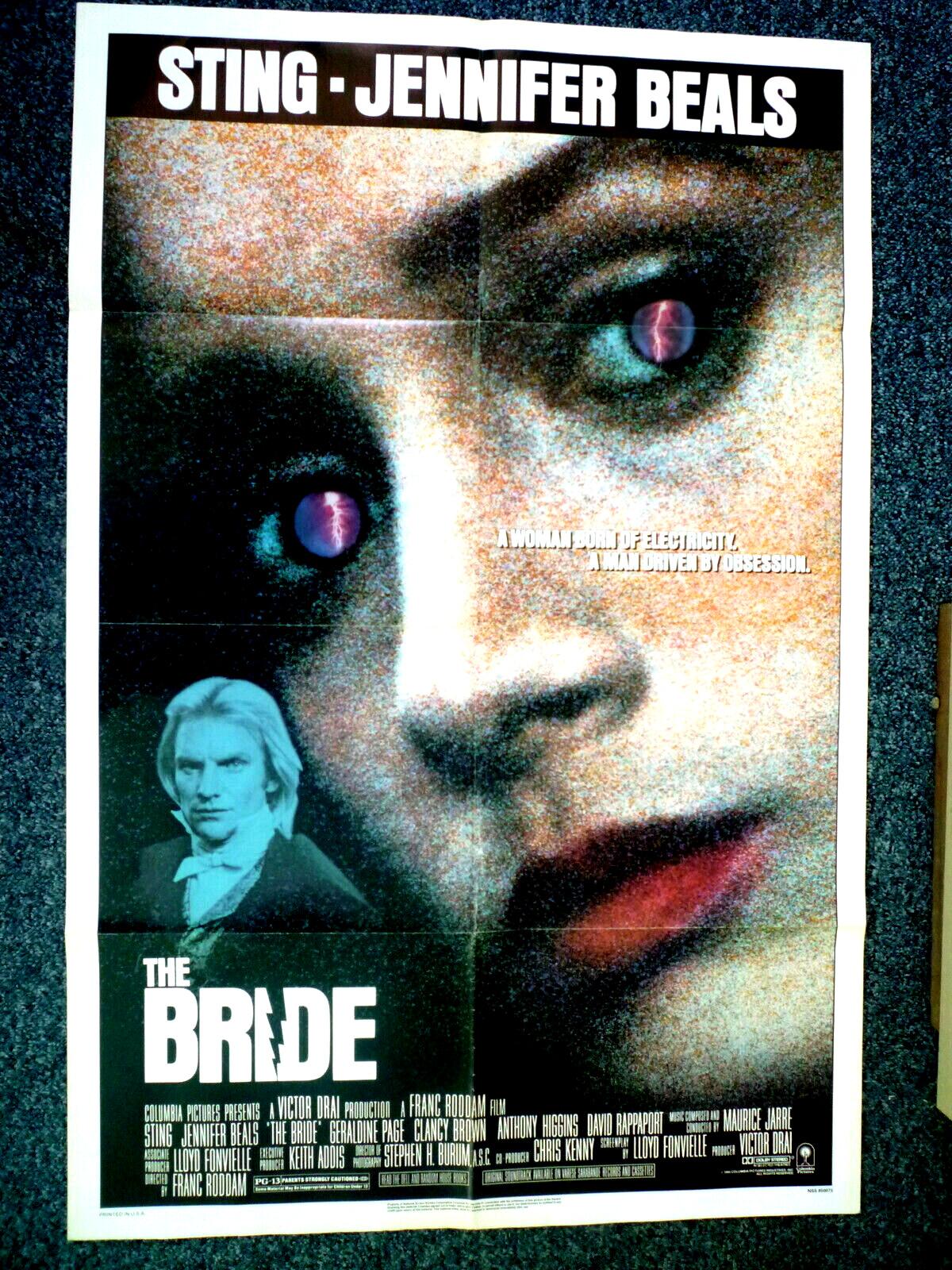 THE BRIDE Original 1985 American One Sheet Horror Movie Poster Jennifer Beals