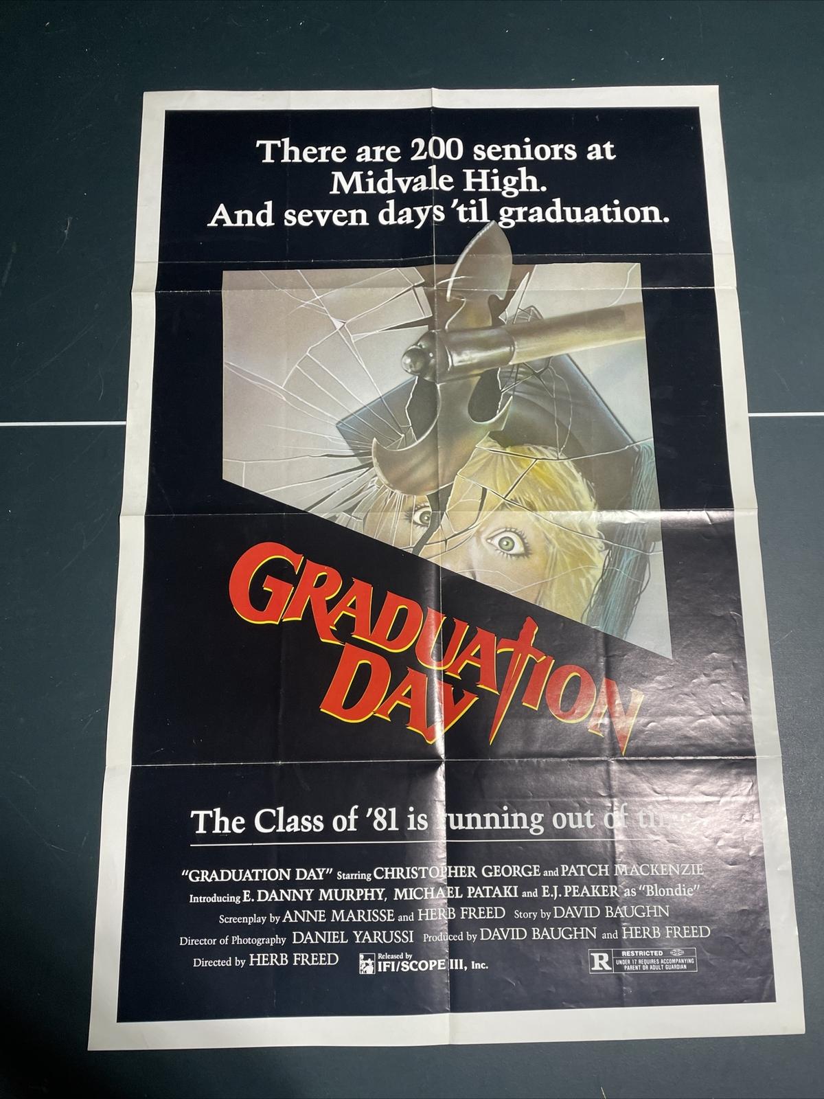 Graduation Day 1981 One Sheet Original Movie Poster Folded