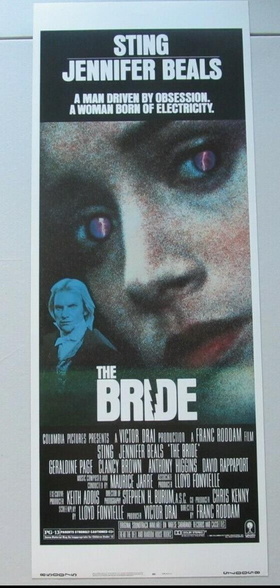 THE BRIDE ORIGINAL ROLLED INSERT 14X36 MOVIE POSTER STING JENNIFER BEALS 1985