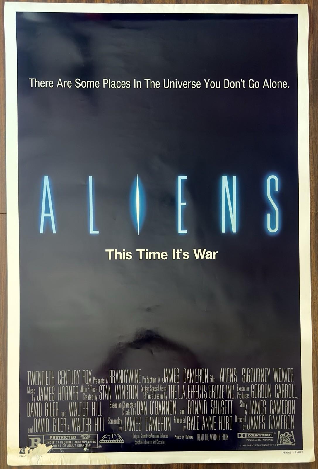 Original ALIENS 1986 One Sheet Movie Poster 27x41 Rolled Sci-Fi James Cameron