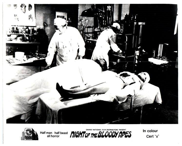Night of the Bloody Apes Original Lobby Card Bloody Operation Horror Scene