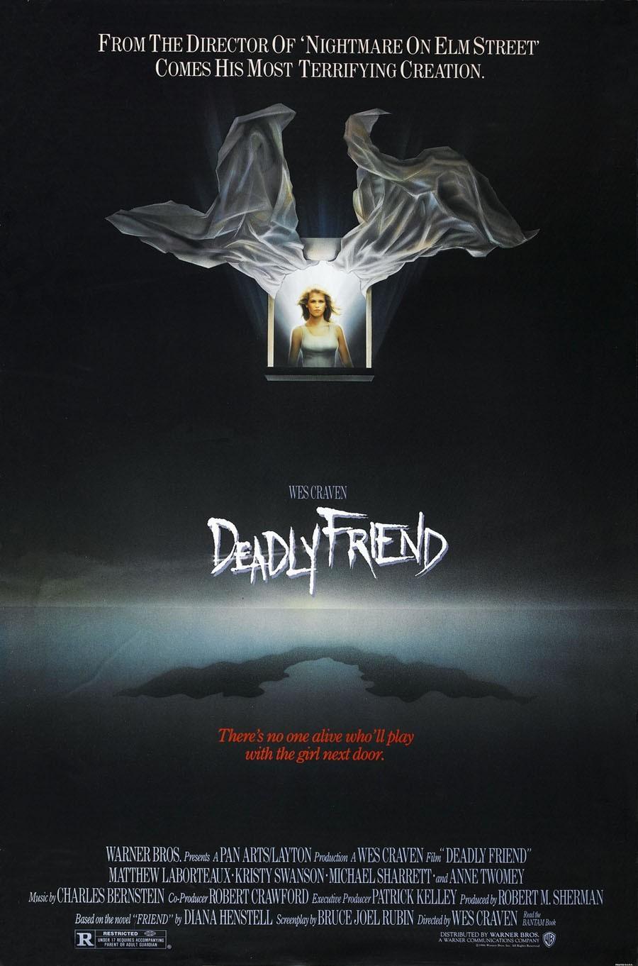 DEADLY FRIEND MOVIE POSTER 1 Sheet RARE ORIGINAL ROLLED VF 27x41 WES CRAVEN