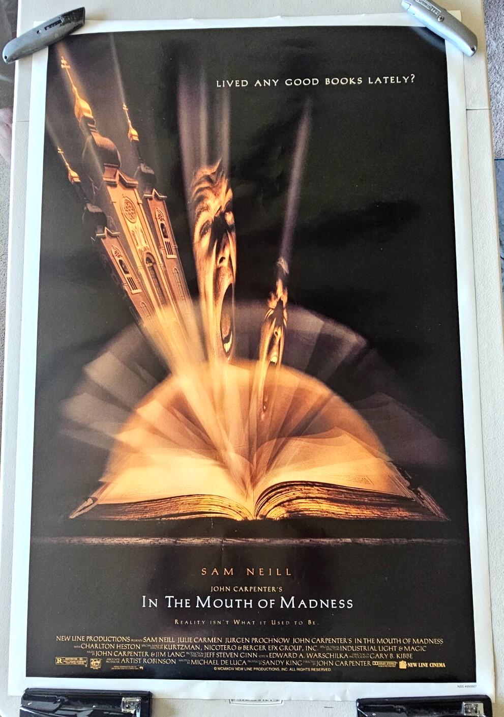 IN THE MOUTH OF MADNESS ORIGINAL ROLLED 27x40 DOUBLE SIDED MOVIE POSTER 1994