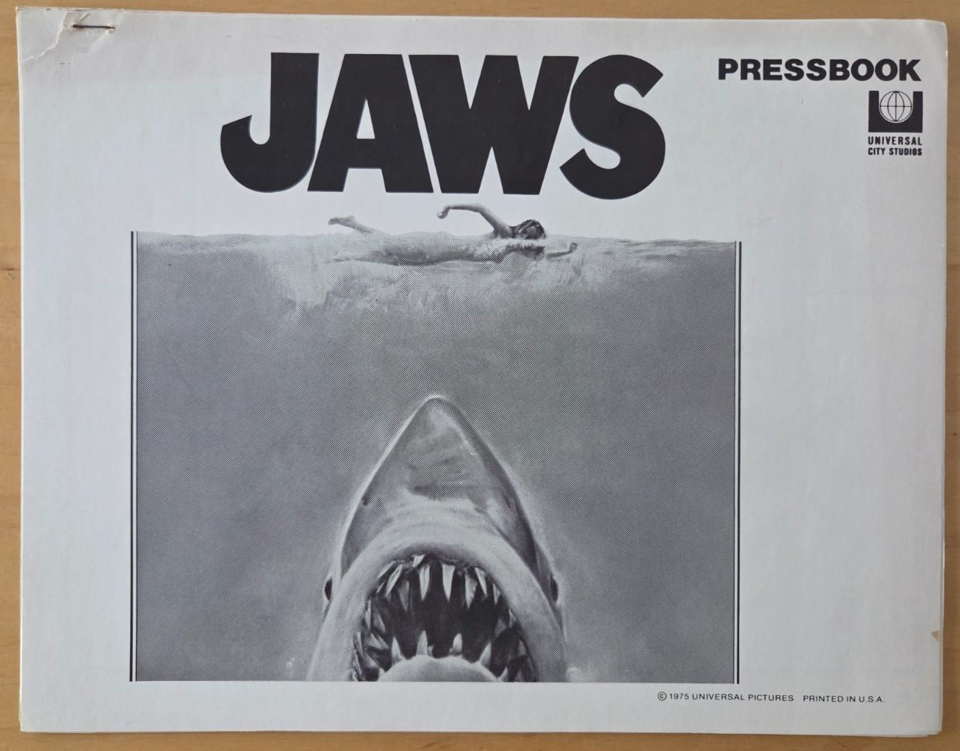 Jaws Original Movie Pressbook, 1975 Universal Studios, No Cuts or Missing Pages