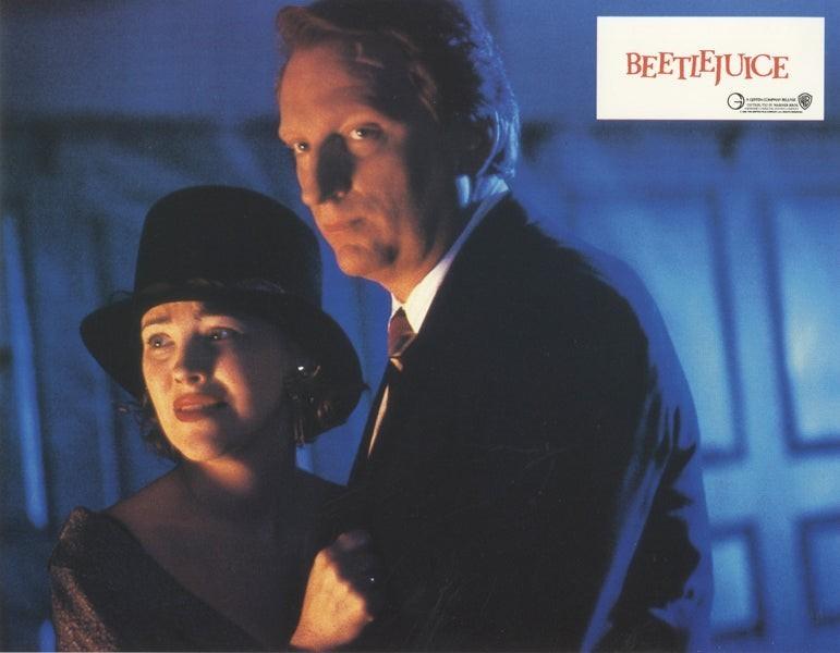 Beetlejuice 1988 Original German 9.5 x 12 Lobby Card Geena Davis Jeffrey Jones