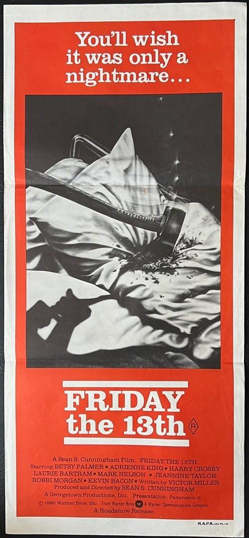 Friday The 13th Poster Daybill Original Rare 1980 Slasher Horror Betsy Palmer