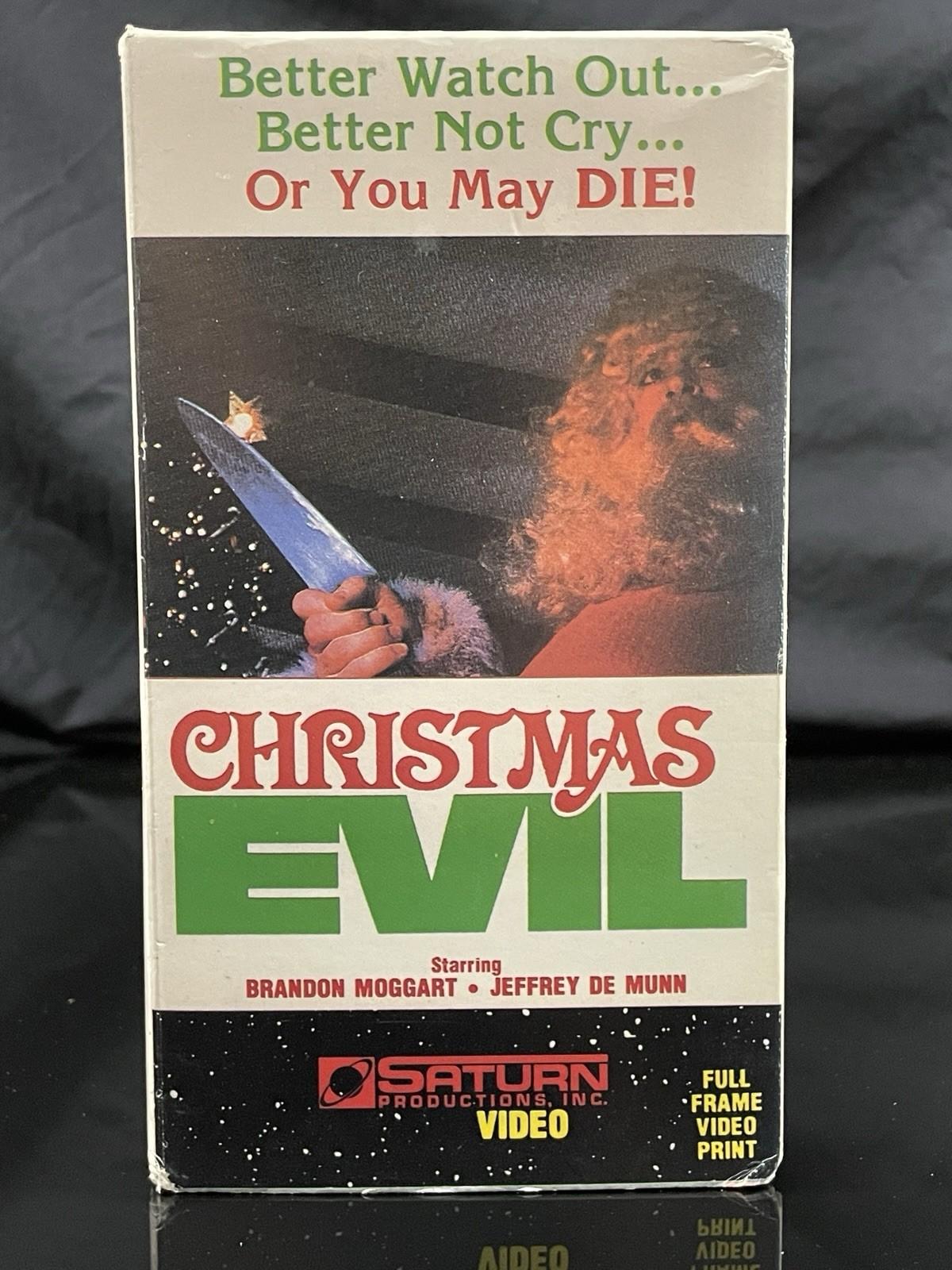 Christmas Evil 1985 Horror VHS Rare Clamshell Case Cult Classic Rental Vintage