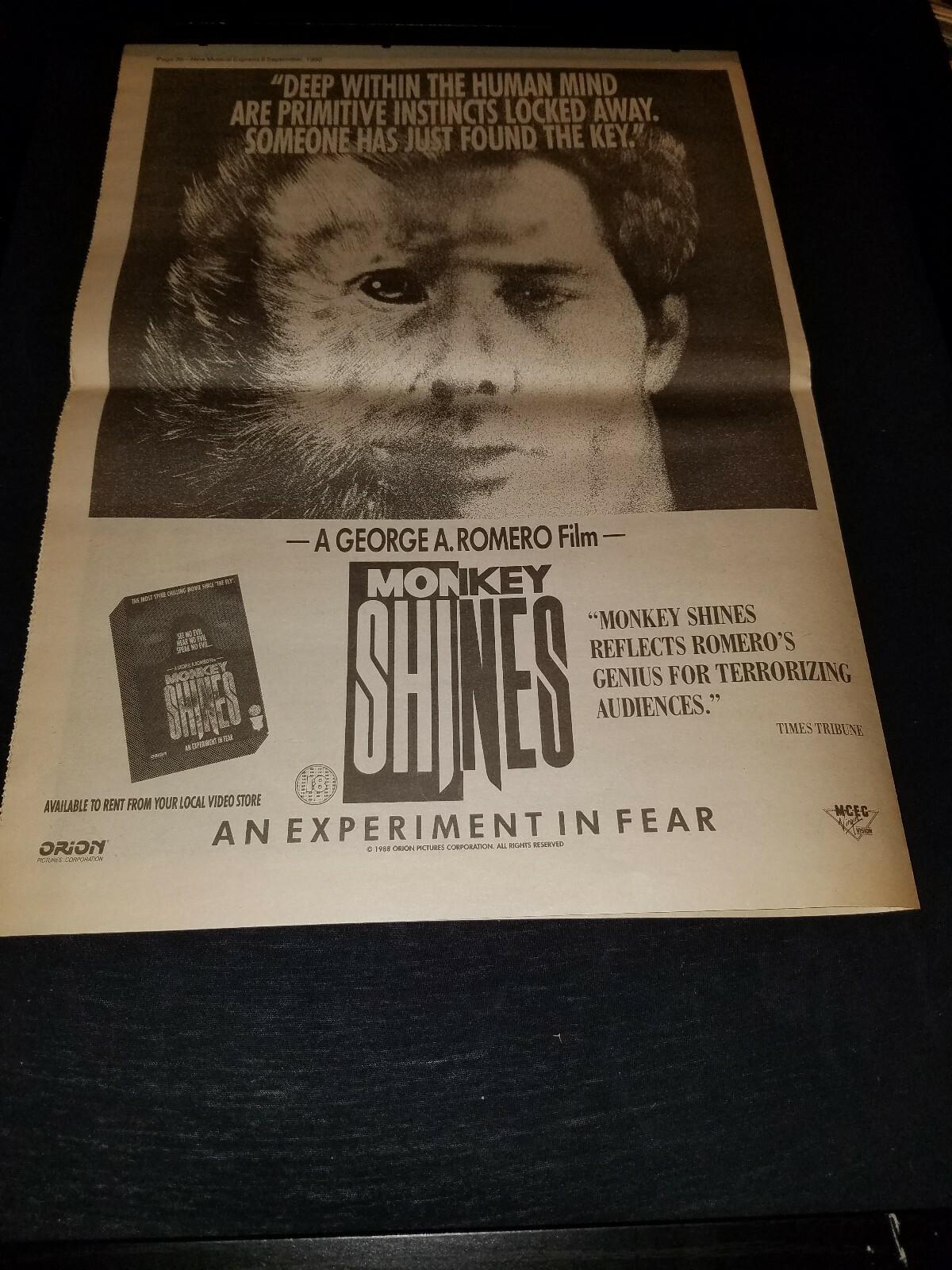 Monkey Shines Rare Original UK Promo Poster Ad Framed!