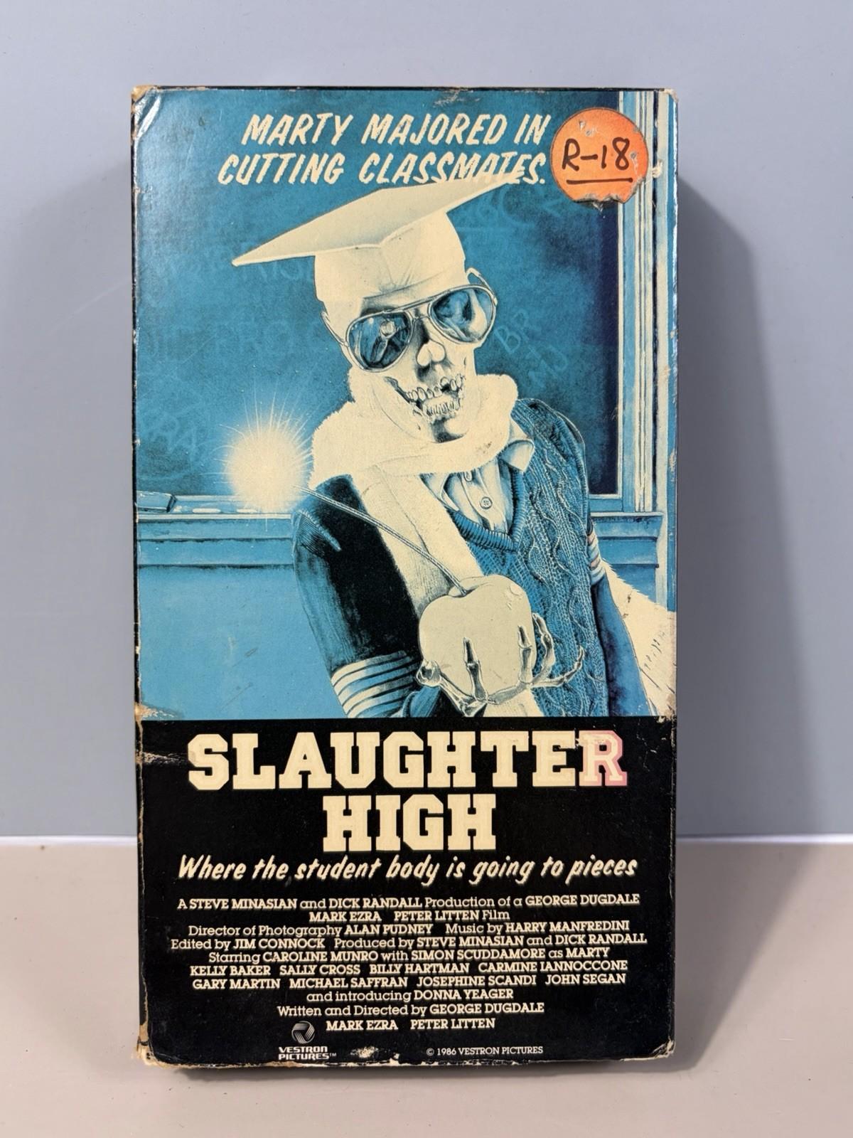 Slaughter High VHS Vestron Video Horror Cult Classic Rare Slipcover Unrated