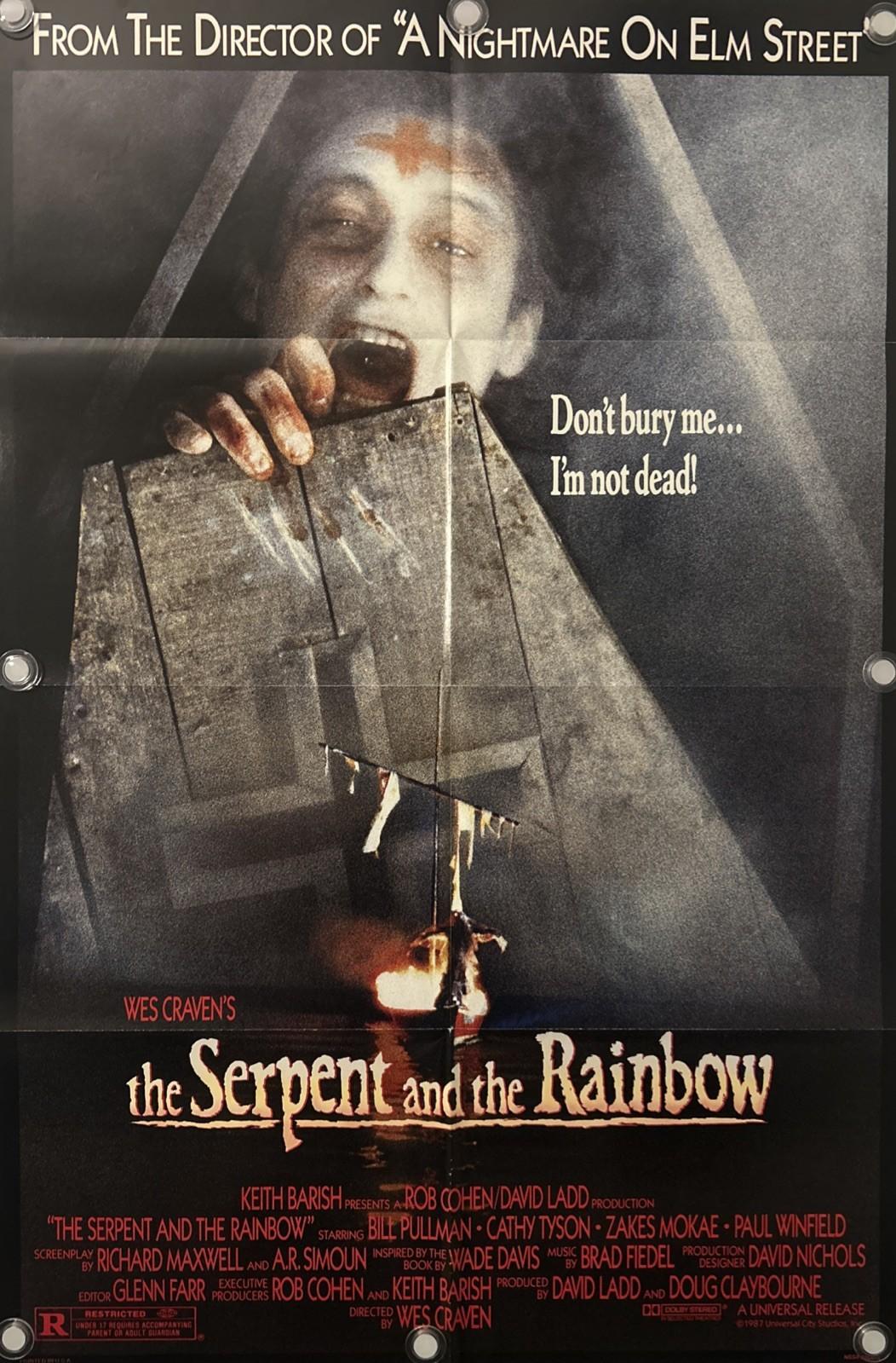 THE SERPENT AND THE RAINBOW Original One Sheet Movie Poster - 1988 - NEAR MINT!
