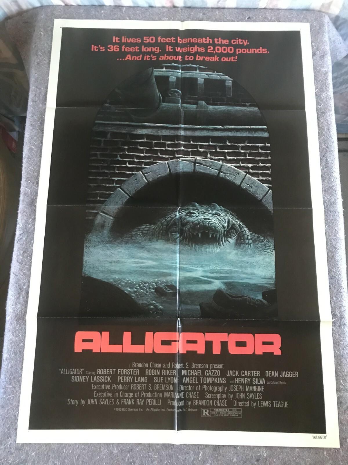 ALLIGATOR 1980 ORIGINAL 1 SHEET MOVIE POSTER 27"x41" (F/VF+) HORROR THRILLER