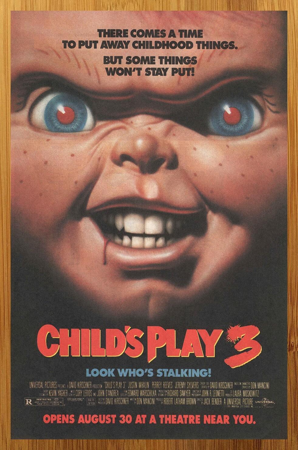 1991 Child's Play 3 Vintage Print Ad/Poster Chucky Official Movie Promo Art 90s
