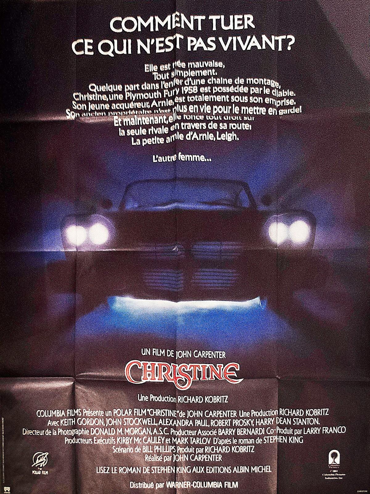 CHRISTINE John Carpenter French Vintage Movie Poster Original 1983