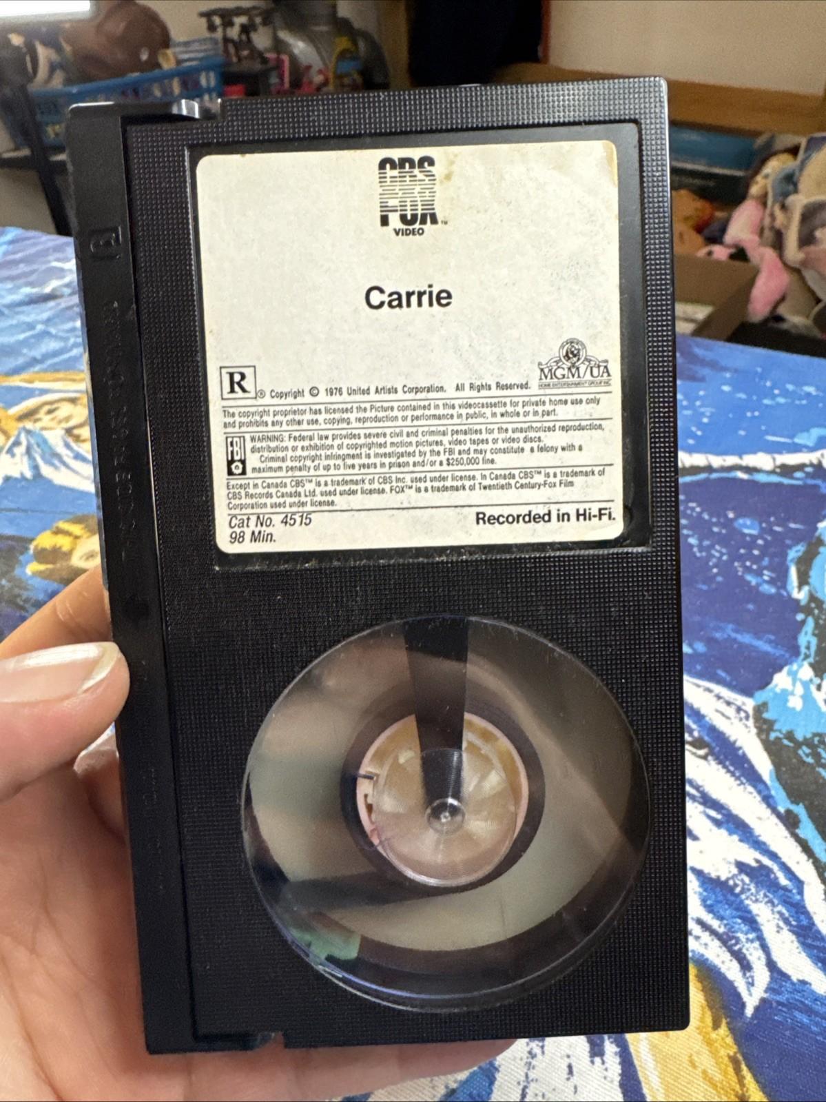 Carrie 1976 United Artist  Betamax BETA RARE Horror Stephen King Horror