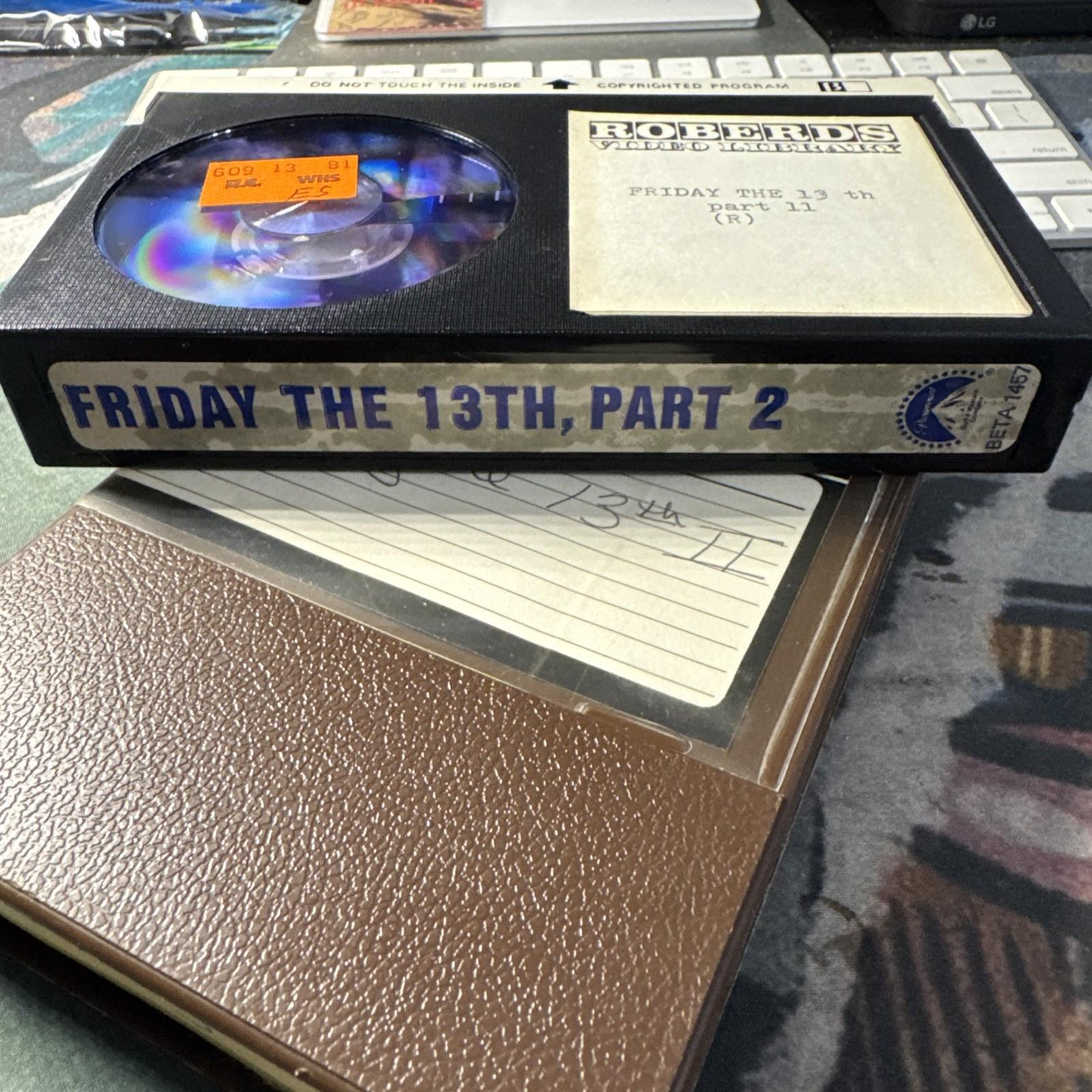 BETA Friday the 13th Part 2 1981 Paramount Home Video Betamax Rental TAPE ONLY