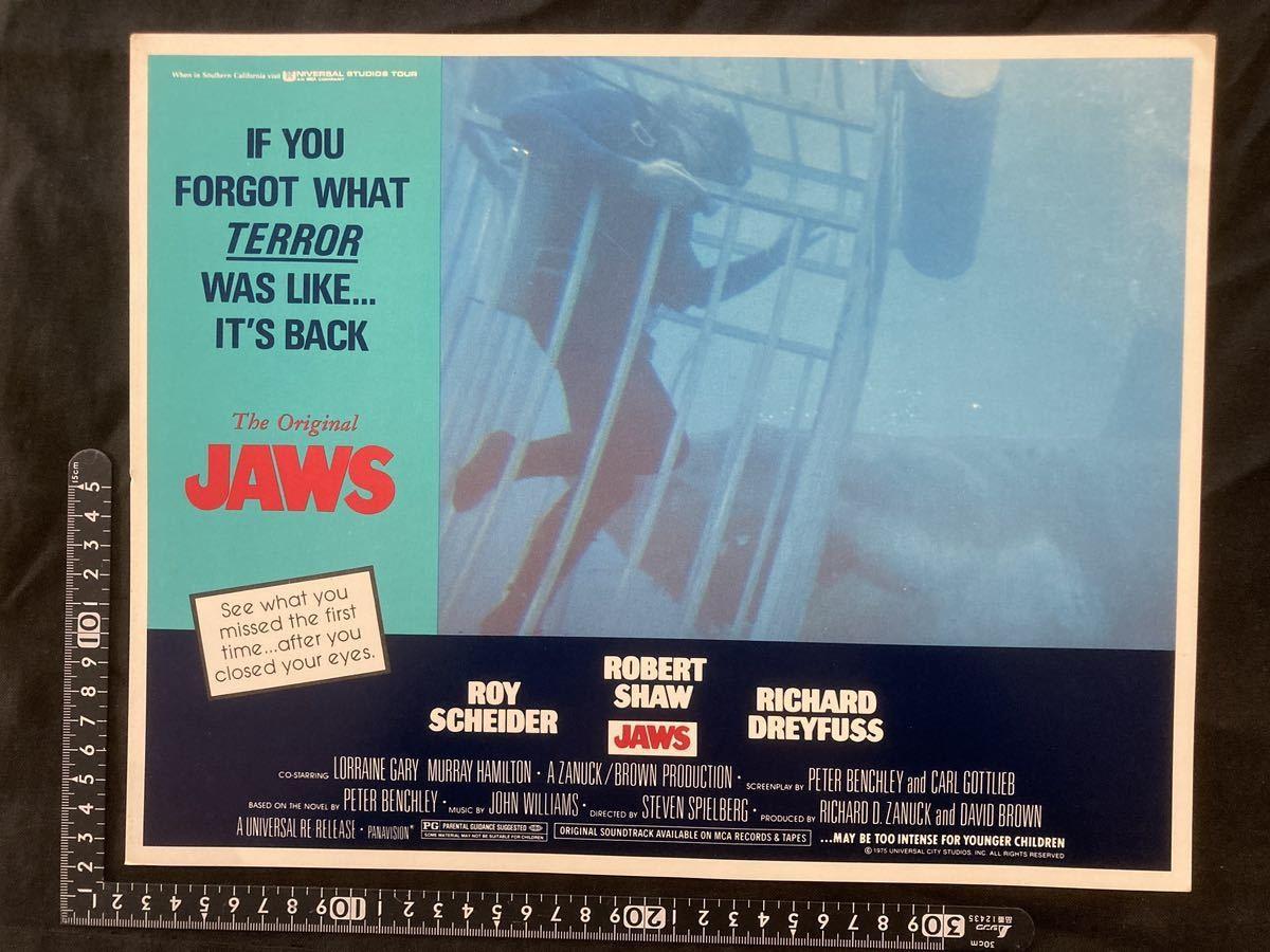Us Version Original Lobby Card Jaws 1975 Steven Spielberg Roy Scheider Robert Sh