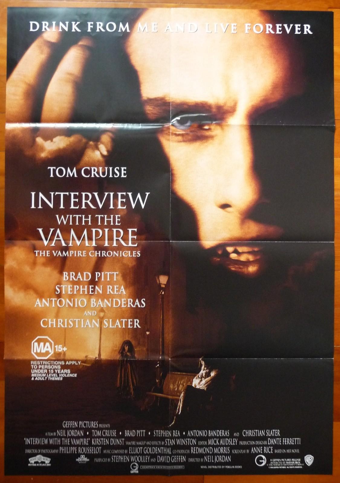 INTERVIEW WITH THE VAMPIRE Original 1994 Aust. One Sheet Horror Movie Poster