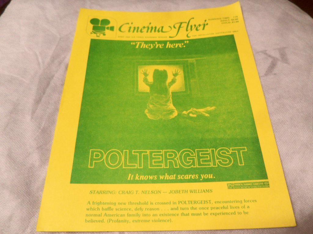Poltergeist Original 1982 Military Base Movie Theater Promo Ad Flyer RARE