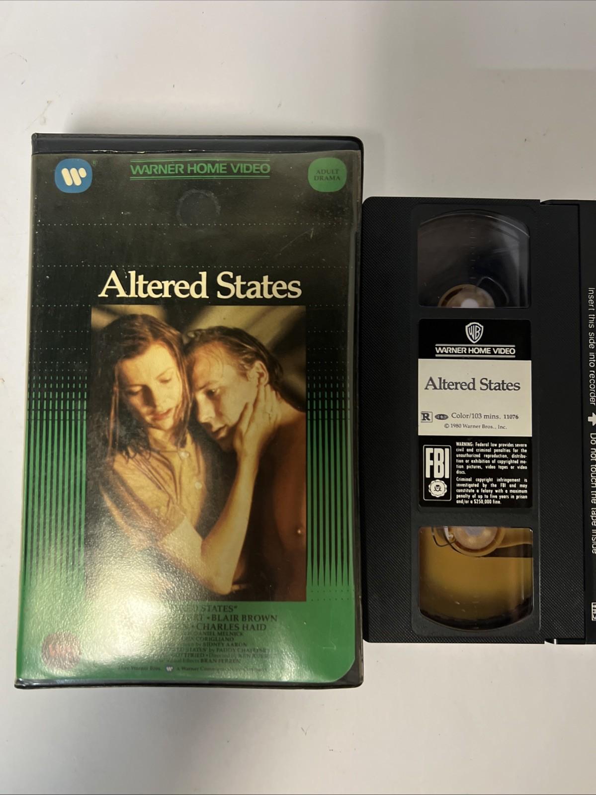 rare 1980 "Altered States" VHS tape in a Warner Home Video clamshell case