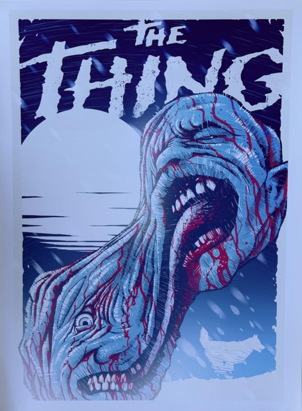 THE THING John Carpenter (1982) Screen Print LUCAS PREECE Rare 18"x24" Mint
