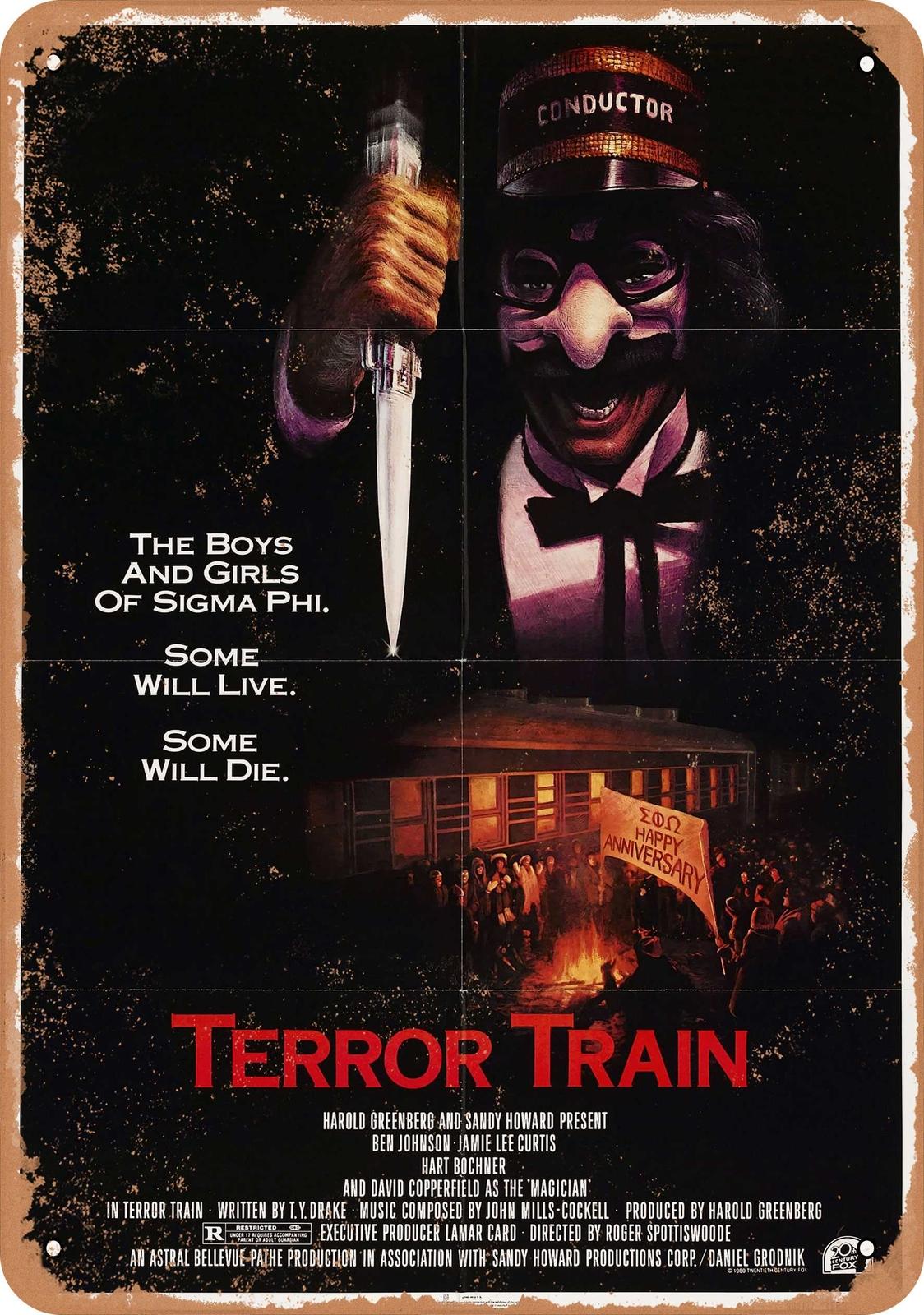METAL SIGN - Terror Train (1980), - Vintage Look