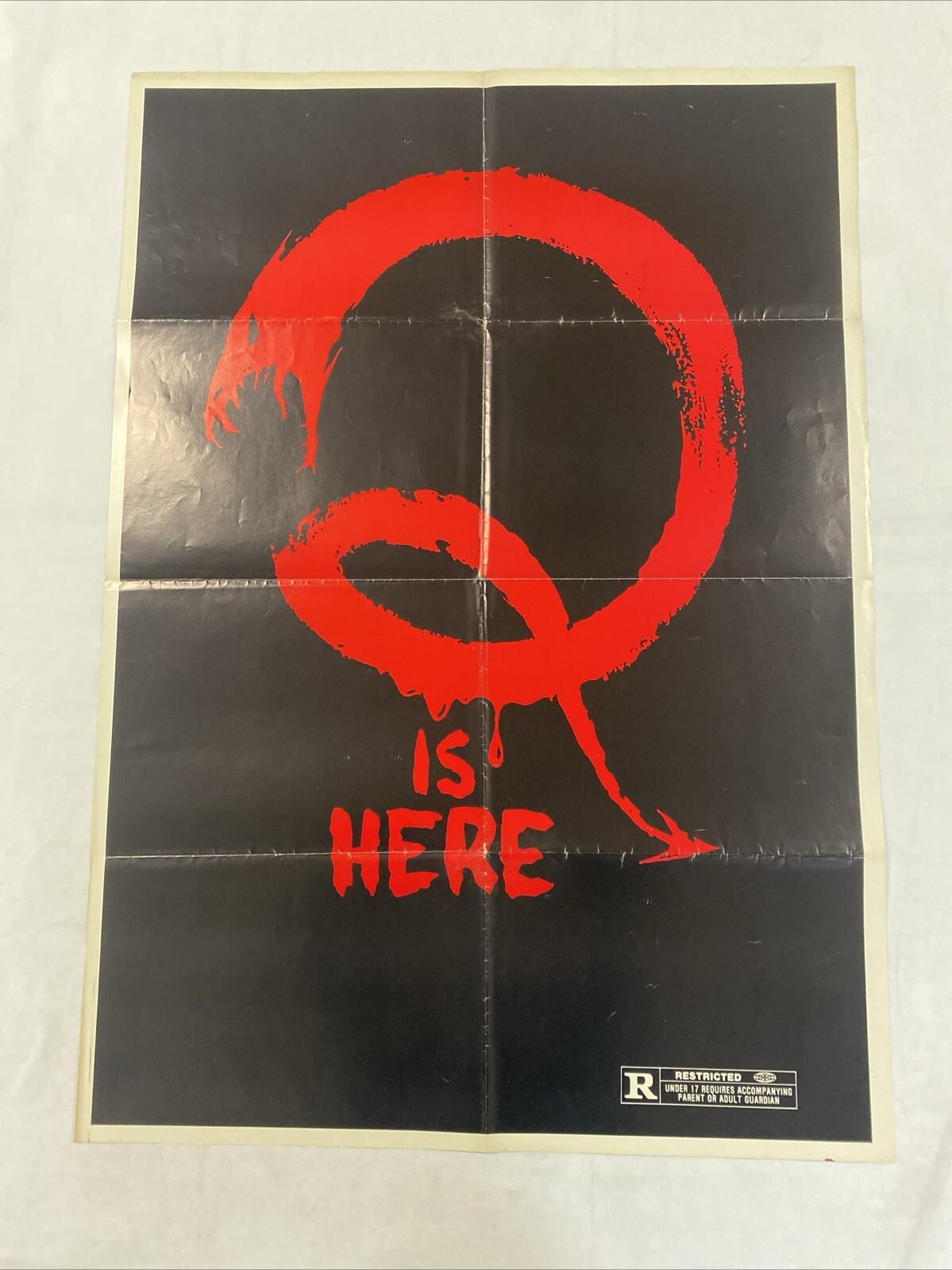 Q THE WINGED SERPENT RARE VARIANT Original  1982 1-Sheet Movie Poster CARRADINE