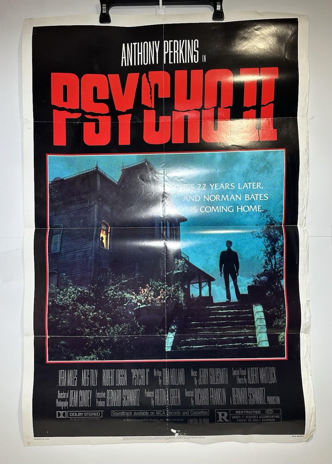 PSYCHO II 2 VINTAGE 1982 POSTER  27 x 41 - ONE SHEET ORIGINAL - ANTHONY PERKINS