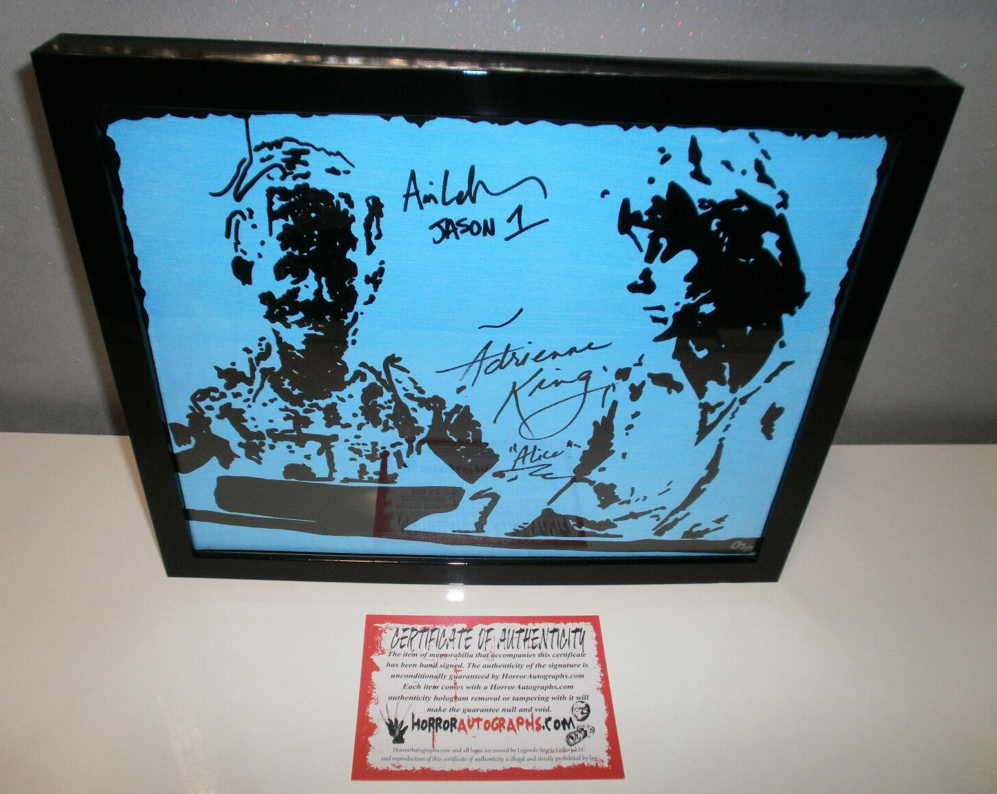 Friday the 13th (1980) canvas painting signed x2 Jason Voorhees Rare Horror