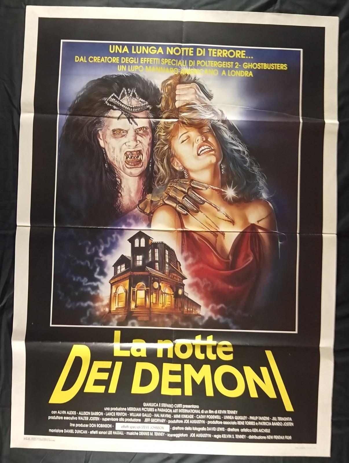 NIGHT OF THE DEMONS ITALIAN ONE PANEL MOVIE POSTER LINNEA QUIGLEY AMELIA KINKADE