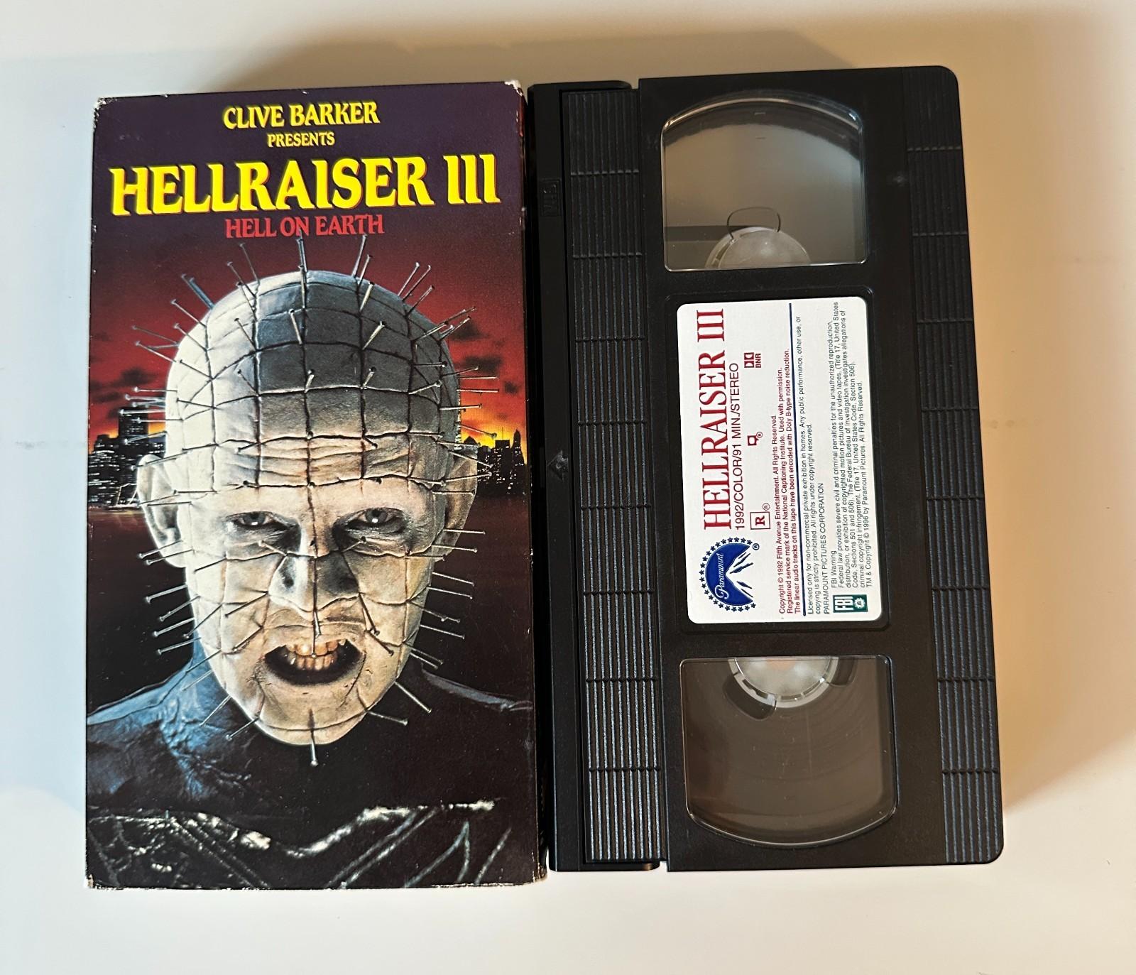 Hellraiser III Hell on Earth VHS 1993 horror clive barker original slipcase '93