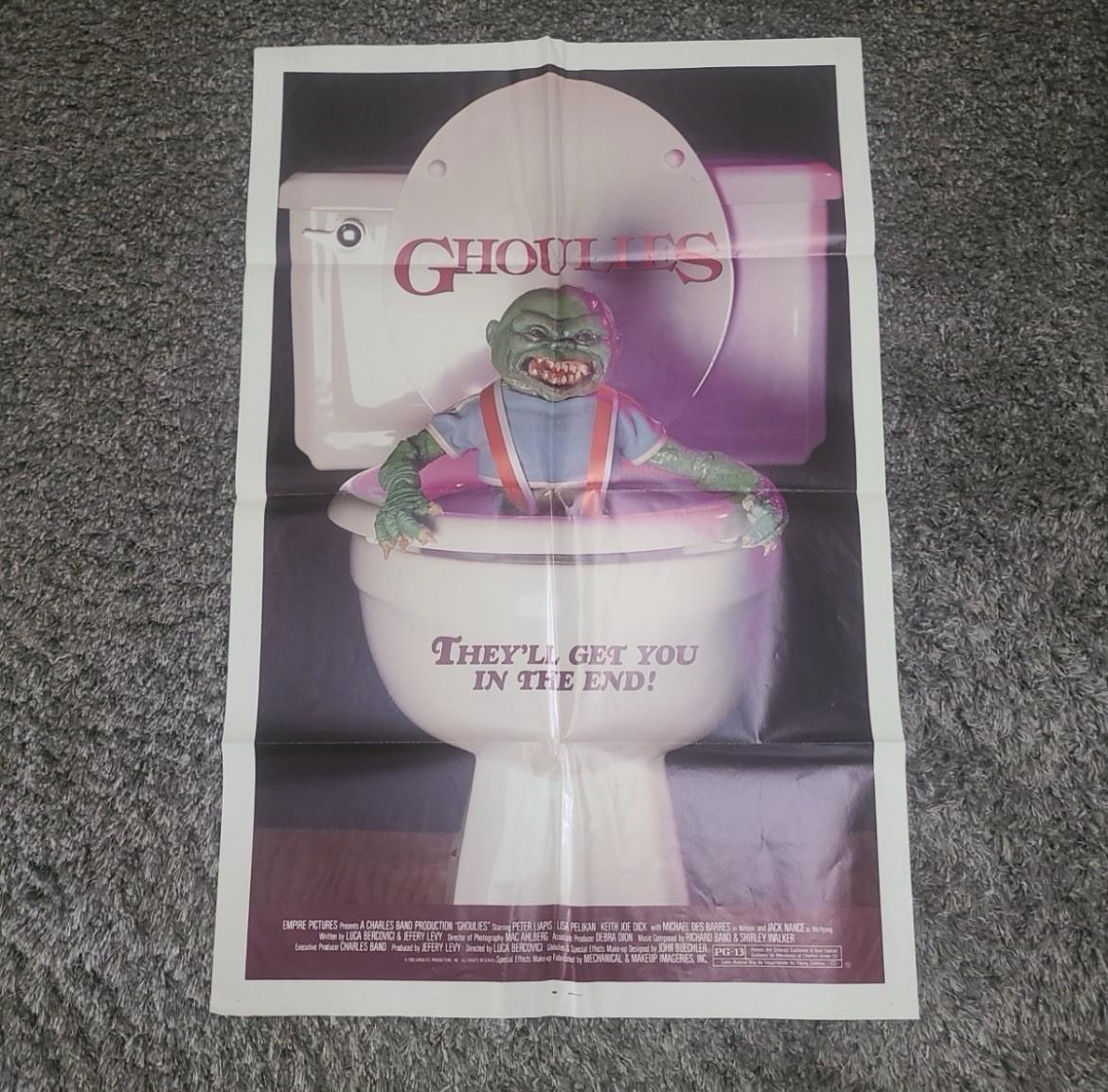 GHOULIES ORIGINAL MINT UNUSED VERY RARE ROLLED 27x41 MOVIE POSTER HORROR 1985