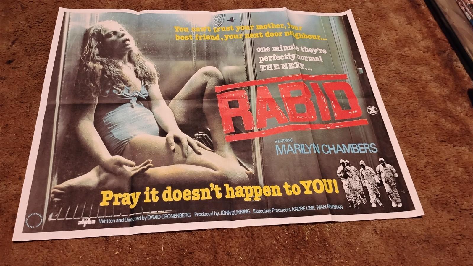RABID 1977 ORIG BRITISH QUAD 30x40 MOVIE POSTER HORROR MARILYN CHAMBERS 