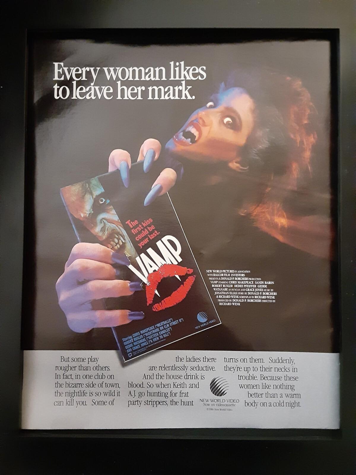 Vamp Rare Original New World Video Promo Poster Ad Framed!