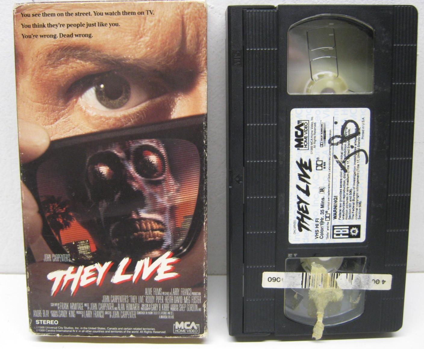 THEY LIVE 1988 VHS John Carpenter 1989 MCA Original box Tested READ