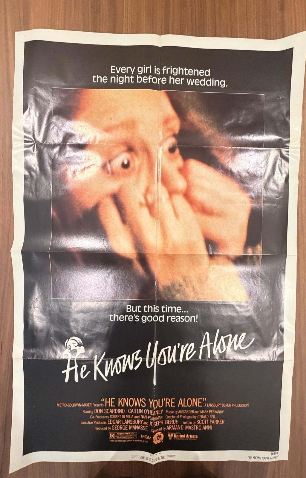 Original Vintage US “He Knows You're Alone” Movie Poster 1980