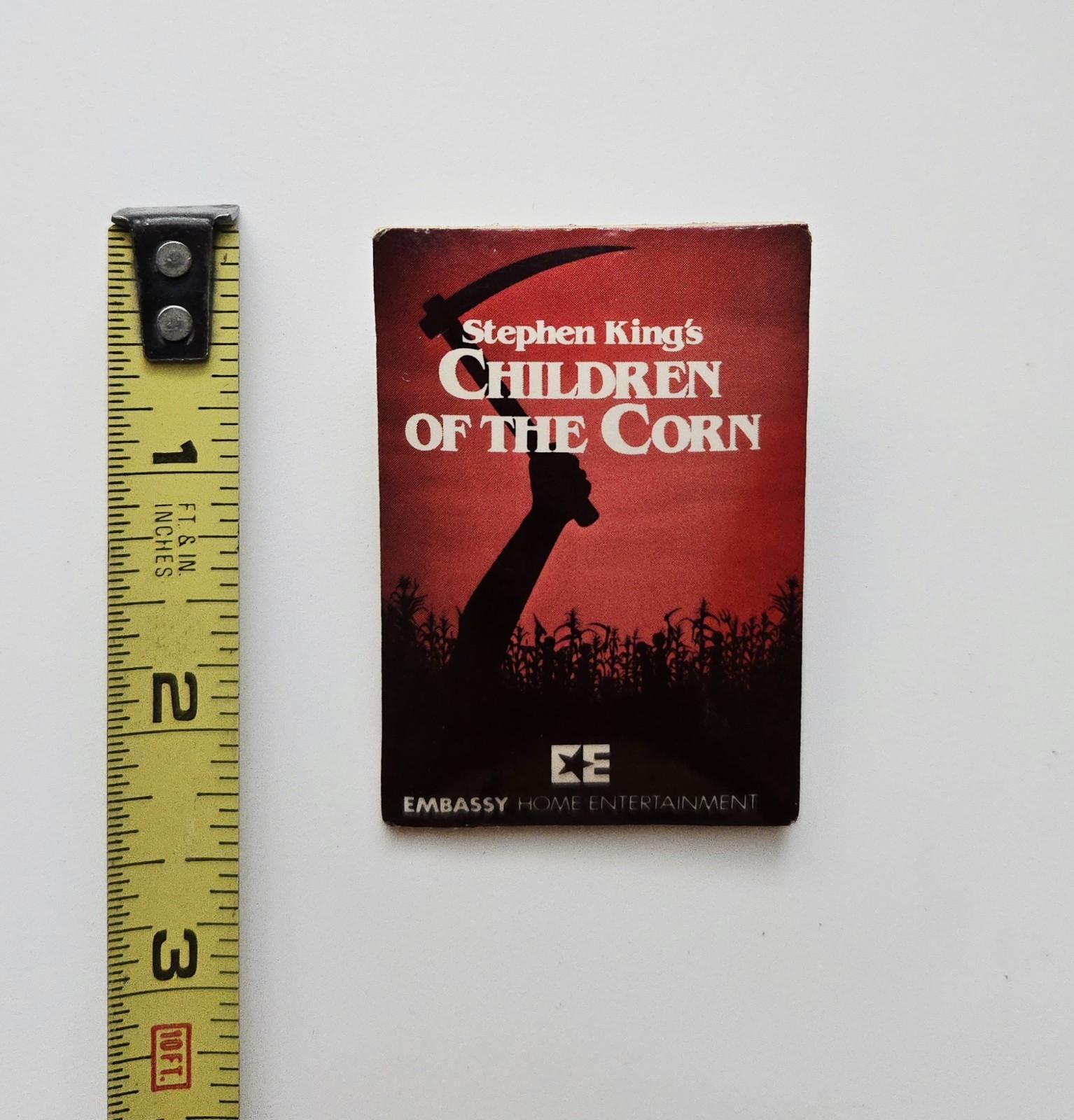 VINTAGE 1984 CHILDREN OF THE CORN MOVIE PROMO PIN STEPHEN KING 80s HORROR BUTTON