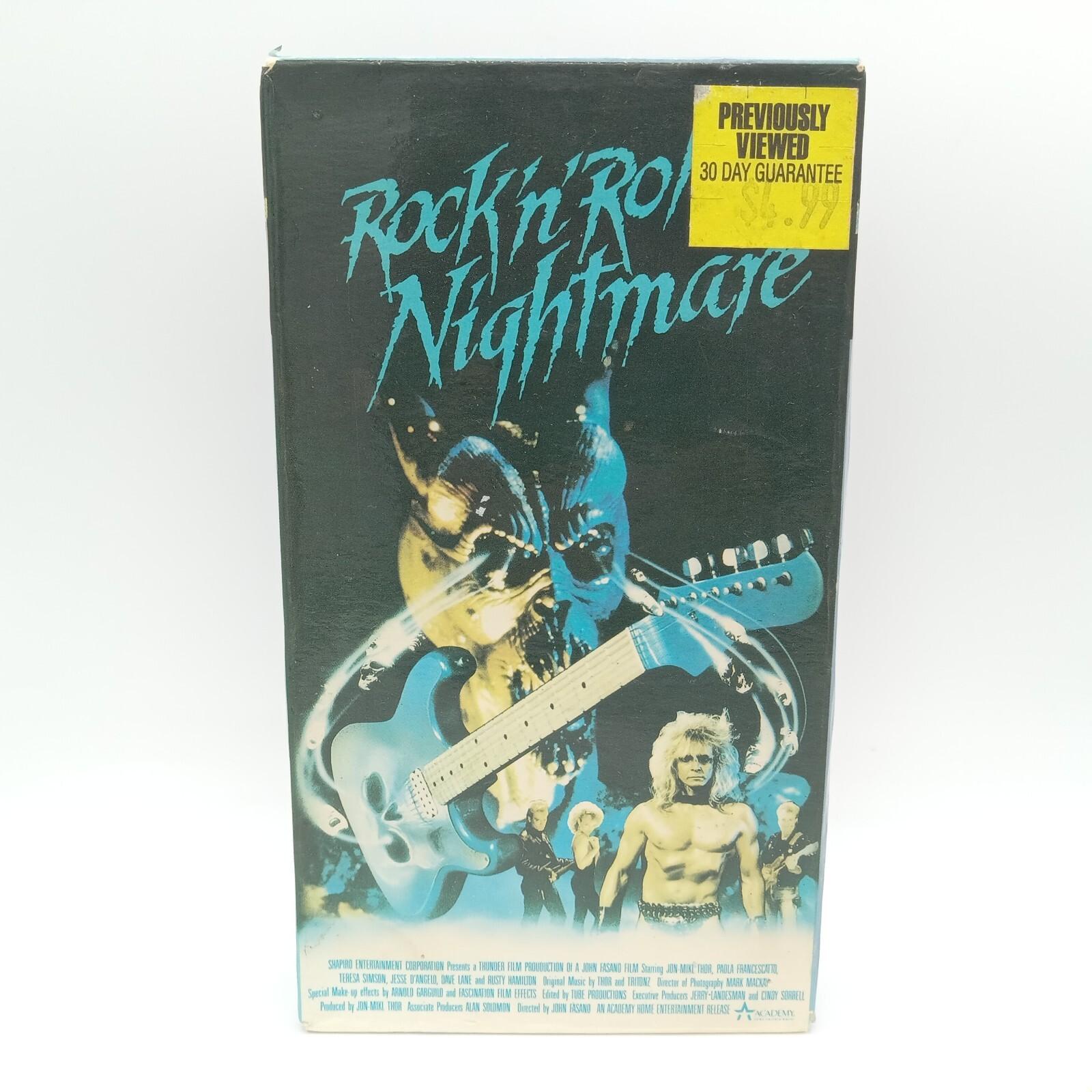 Rock ‘N’ Roll Nightmare VHS RARE Horror VHS Academy Heavy Metal All Flaps TESTED