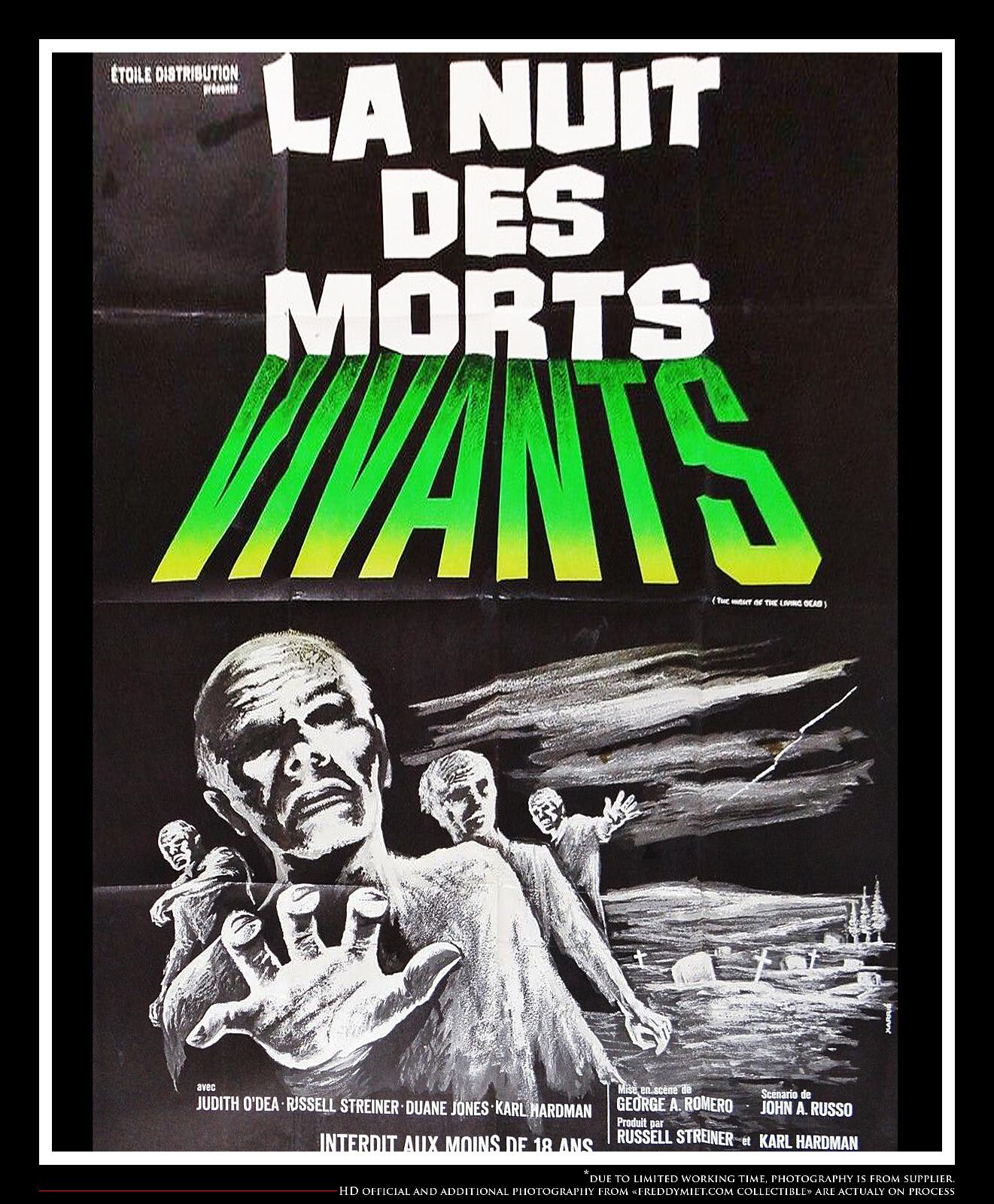 NIGHT OF THE LIVING DEAD French Grande Vintage Movie Poster Original 1968