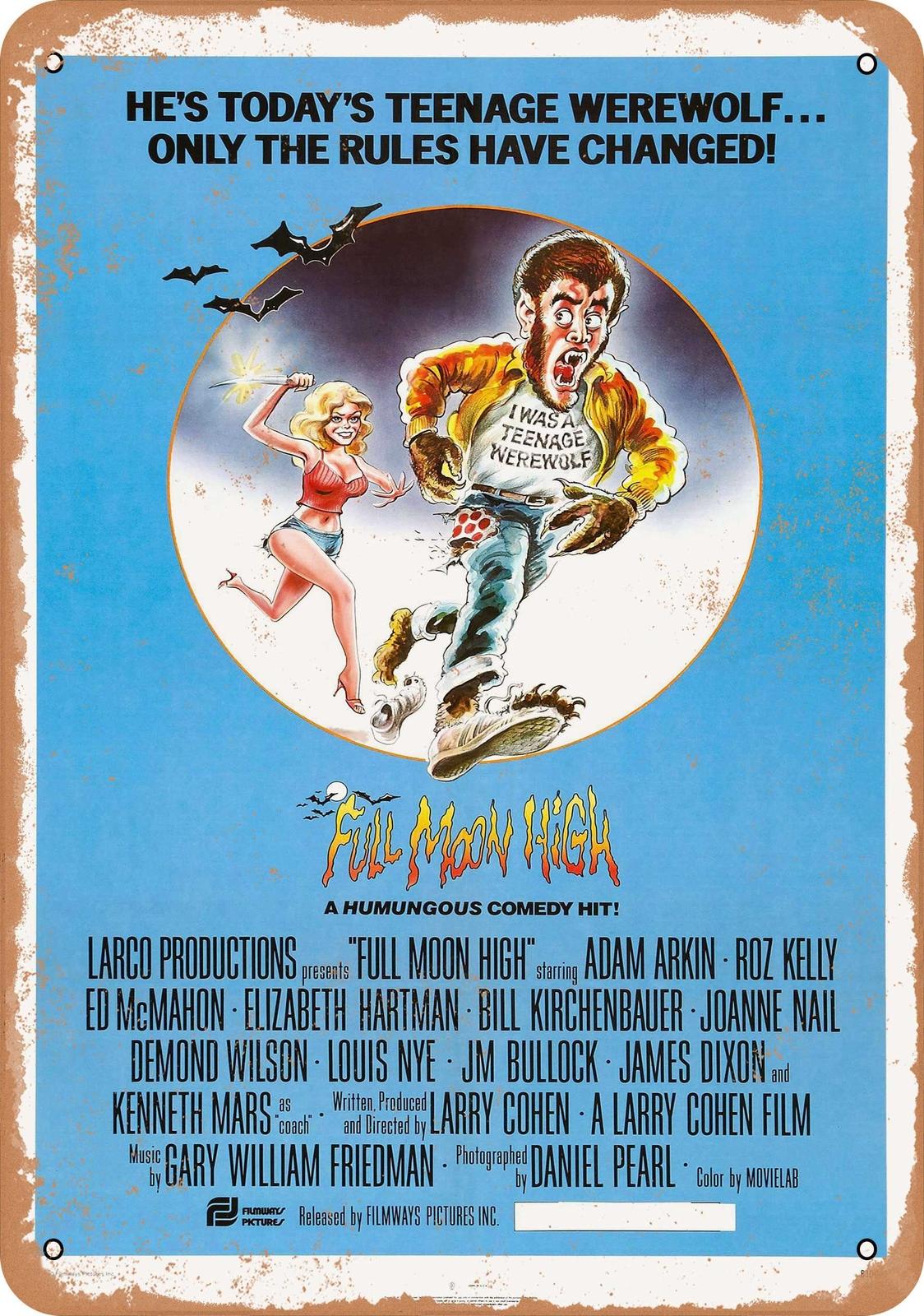 METAL SIGN - Full Moon High (1981) - Vintage Look