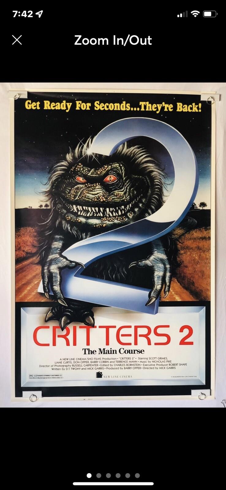 CRITTERS 2: The Main Course  ORIGINAL MOVIE ONE SHEET/ POSTER (1988)  NRMT COND.
