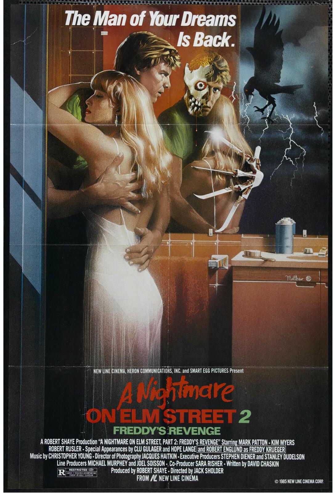 A NIGHTMARE ON ELM STREET 2 FREDDY'S REVENGE orig 1985 one sheet movie poster 