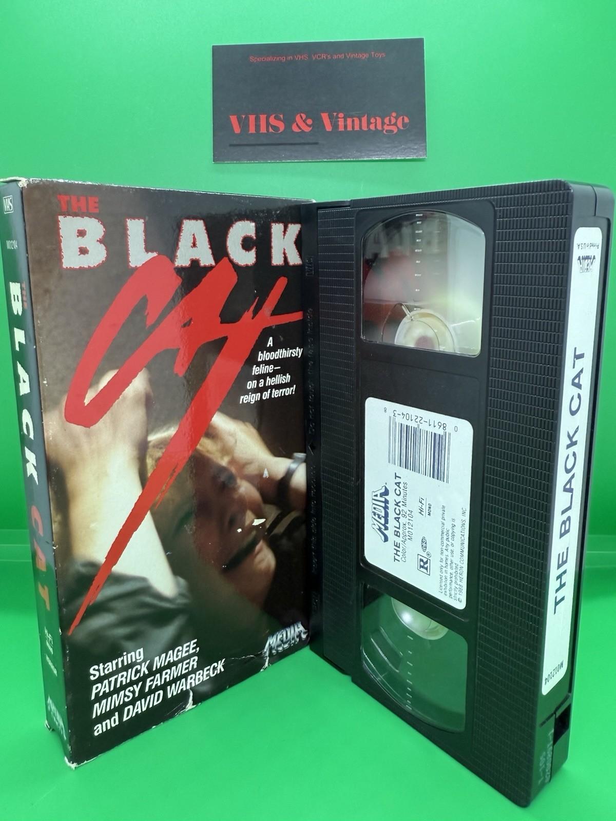 Vintage 1981 The Black Cat VHS Horror 1988 Release Media Home Entertainment.
